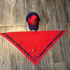 Red Wolf CubScout  S/M hat, slide & handkerchief.